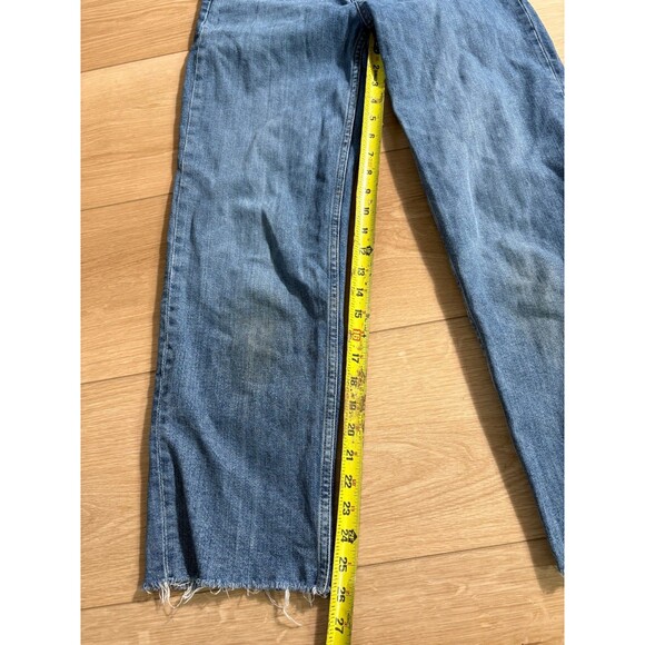 EVERLANE Women's High Waisted Straight Leg Jean 26 Regular Blue Denim Raw Hem - Picture 4 of 10